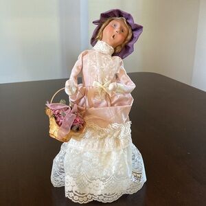 Signed by Joyce Byers - Woman in Pink Lace Dress - 2004 - Byers' Choice